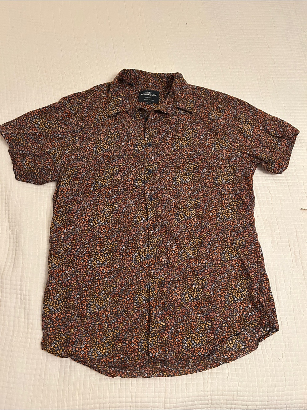 Rodd & Gunn Short-Sleeve Button-Down Shirt - Brown Multi Floral